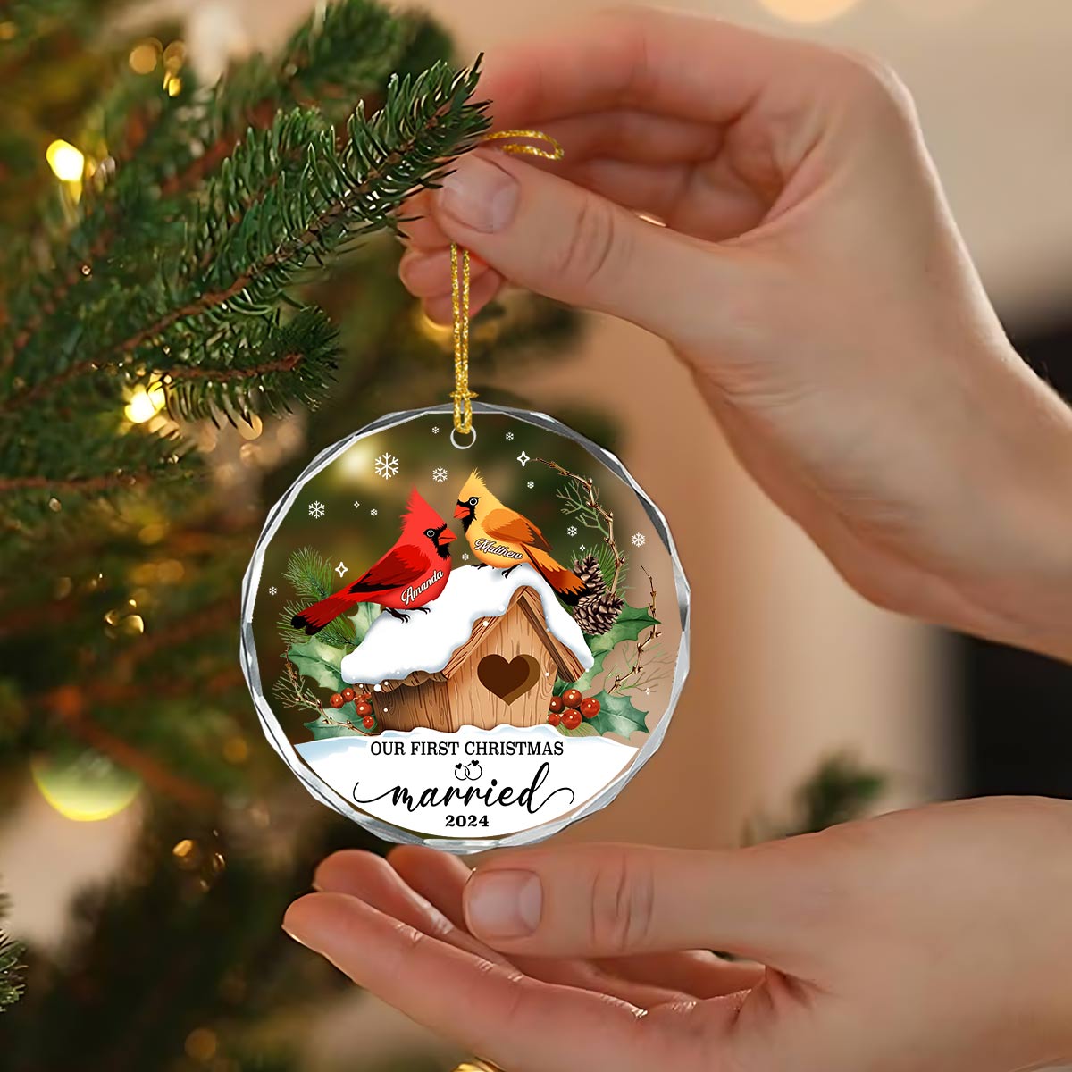 Unique Cardinal Couple Wedding Gift Personalized 1st Christmas