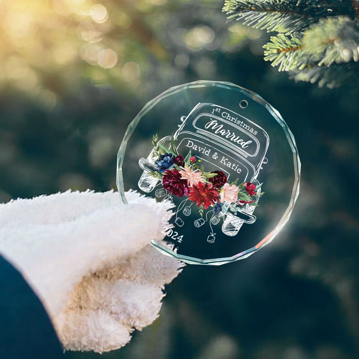 First Christmas Married Glass Ornament Christmas Gifts for