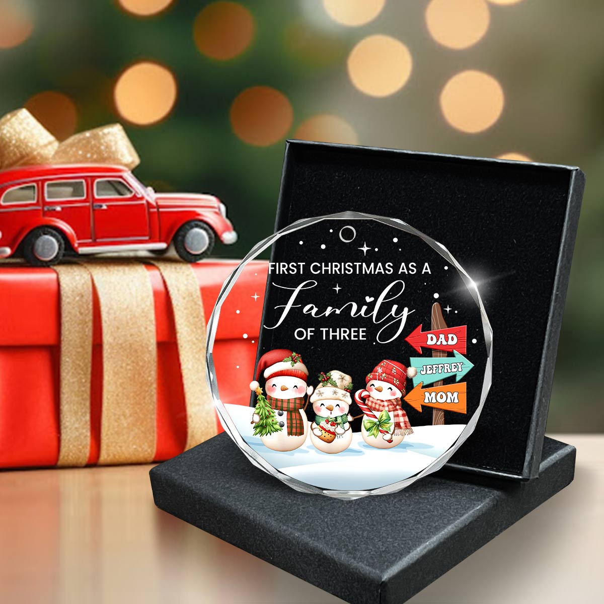 Decorazione per albero di Natale con incisione First Christmas