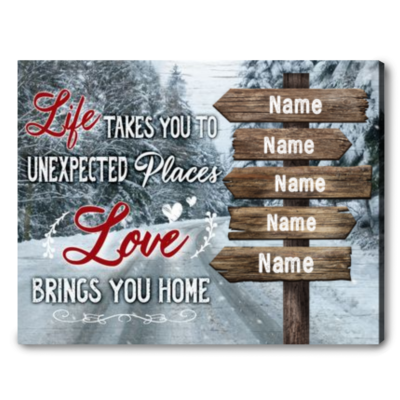 Unique Christmas Gift For Family Personalized Canvas Wall Art