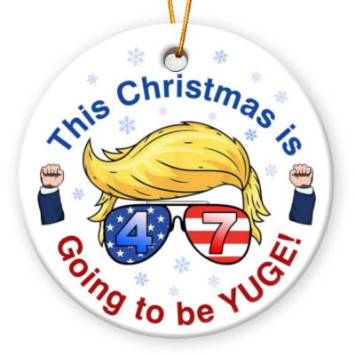 Trump Christmas Ornaments Funny Trump Decoration Christmas Ceramic Ornament