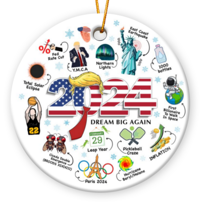 Christmas Ornaments 2024 Funny Hot Topics Year in Review Ceramic Ornament