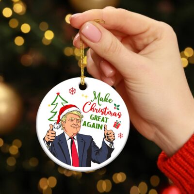 Funny Trump Christmas Ornament Make Christmas Great Again 2024 Home Decoration