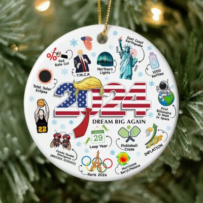 Christmas Ornaments 2024 Funny Hot Topics Year in Review Ceramic Ornament