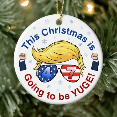 Trump Christmas Ornaments Funny Trump Decoration Christmas Ceramic Ornament