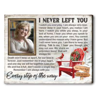 Custom Memorial Gift For Loved One Sentimental Christmas Canvas Wall Art