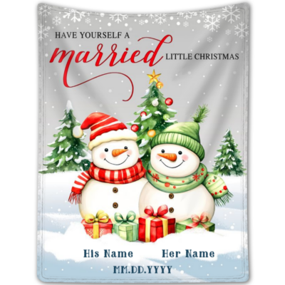 Christmas Couples Gifts Customized Throw Blankets For Newlyweds