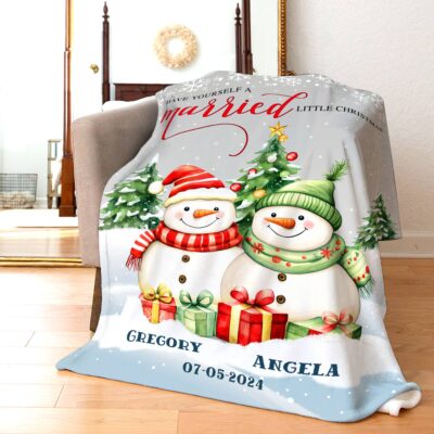 Christmas Couples Gifts Customized Throw Blankets For Newlyweds