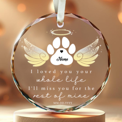 Sympathy Gifts For Loss Of Dog Custom Pet Memorial Glass Ornament