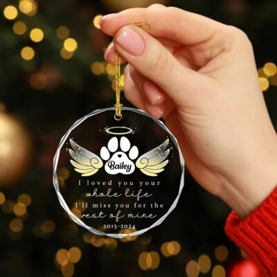 Sympathy Gifts For Loss Of Dog Custom Pet Memorial Glass Ornament