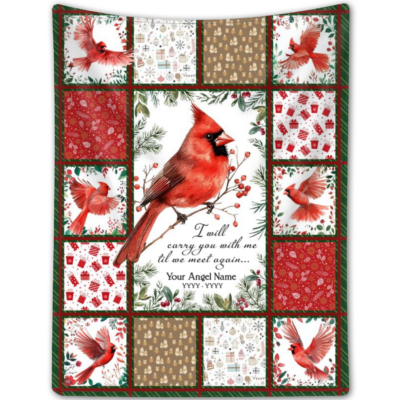 Cardinal Blanket Sympathy Gifts for Loss of Loved One Fleece Blanket