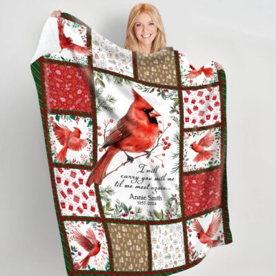 Cardinal Blanket Sympathy Gifts for Loss of Loved One Fleece Blanket