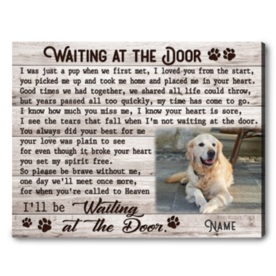 Custom Canvas Prints Personalized Memorial Pet Photo Waiting at the door