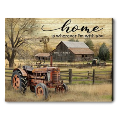 Farmhouse Decor Old Tractor Wall Art Unique Gift Idea For Couple