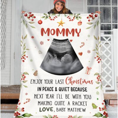 Personalized Blanket For Expecting Mom Christmas Gift For New Parents