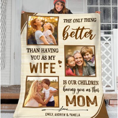 Custom Photo Gift For Wife Sentimental Christmas Fleece Blanket For Her