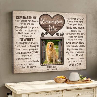 Dog Lover Remembrance Gifts Personalized Sympathy Pet Photo Canvas Print