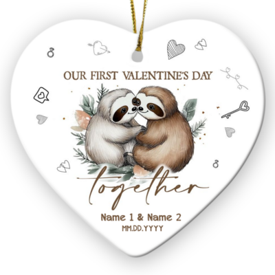 Unique First Valentine's Day Gift Anniversary Couple Ornament