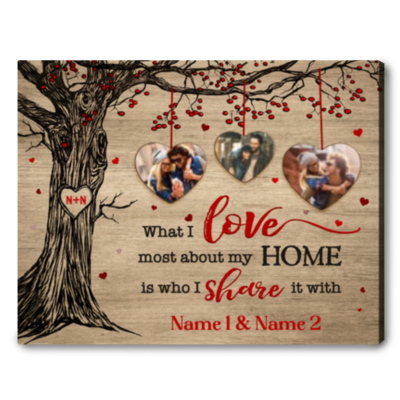 Best Valentines Day Gifts Custom Couple Photo And Name Canvas Print