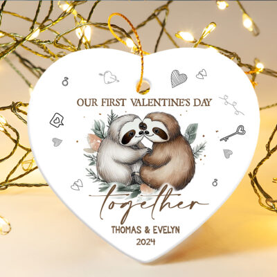 Unique First Valentine's Day Gift Anniversary Couple Ornament