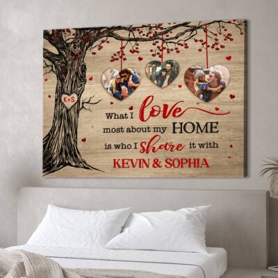 Best Valentines Day Gifts Custom Couple Photo And Name Canvas Print