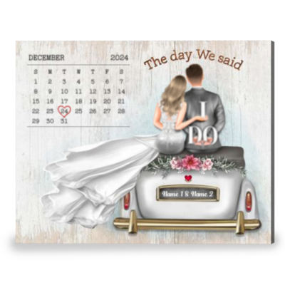 Unique Gifts For Newlyweds Couples Personalized Calendar Canvas Wall Art