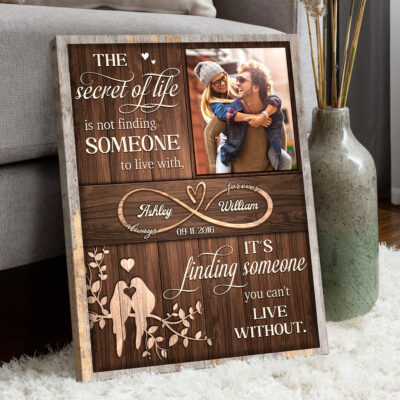 Sentimental Valentines Day Gift Idea Custom Couple Photo And Name Canvas Print