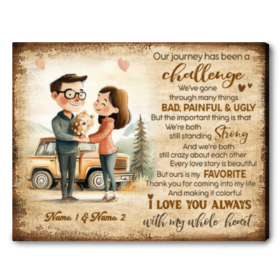 Meaningful Wedding Anniversary Gift Custom Couple Canvas Print