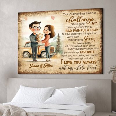 Meaningful Wedding Anniversary Gift Custom Couple Canvas Print