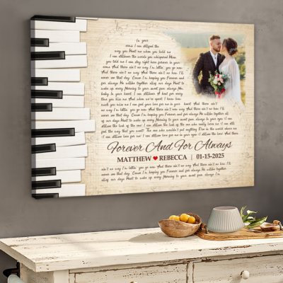 Musical Love Story Gifts For Couple Personalized Wedding Song Canvas Art