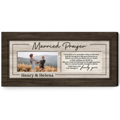 Personalized Marriage Prayer Canvas Custom Photo Wedding Gifts For Couple