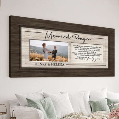 Personalized Marriage Prayer Canvas Custom Photo Wedding Gifts For Couple