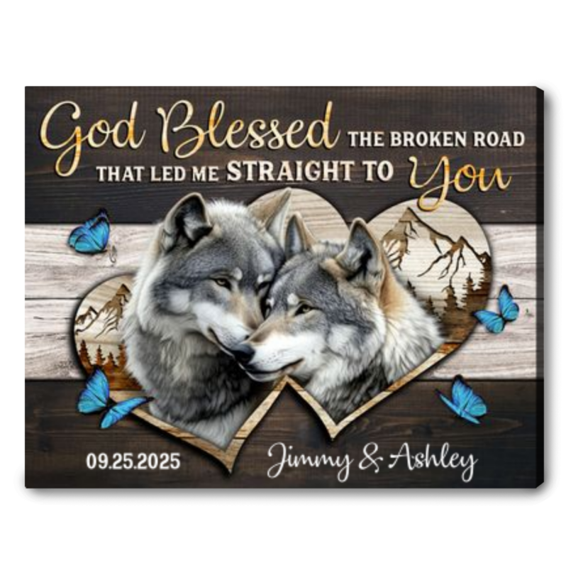God Blessed The Broken Road Christmas Husband Wife Personalized Couple Custom Blanket Designed By Curse Adriana