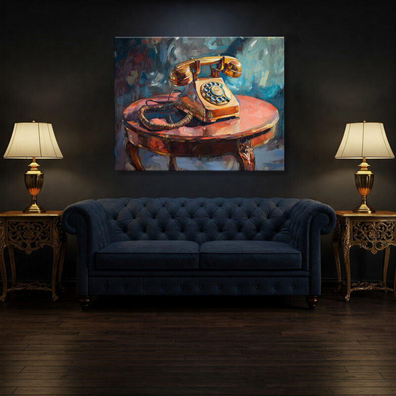 Vintage Retro Telephone Canvas Wall Art For Living Room Decor