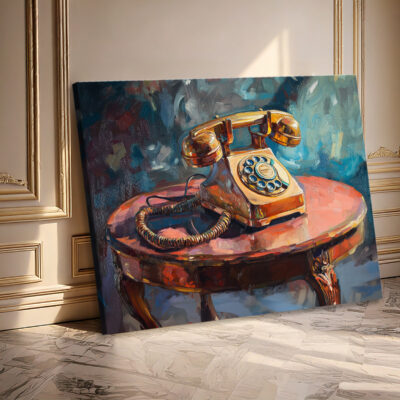 Vintage Retro Telephone Canvas Wall Art For Living Room Decor