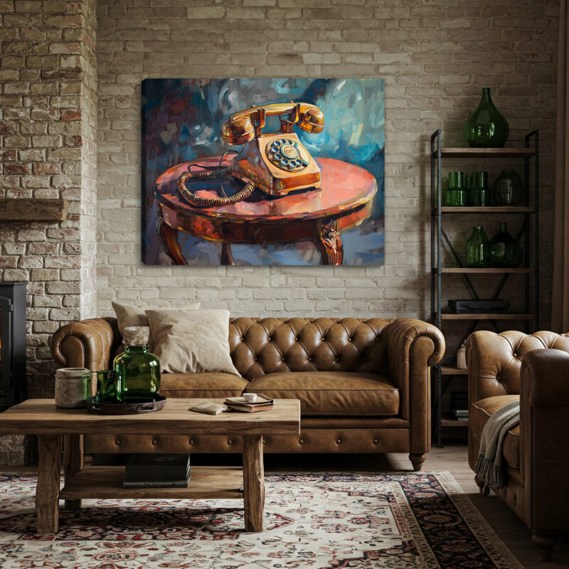 Vintage Retro Telephone Canvas Wall Art For Living Room Decor