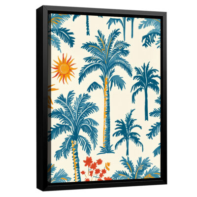Oasis Canopy - Palm Tree Pattern Canvas Boho Wall Decor