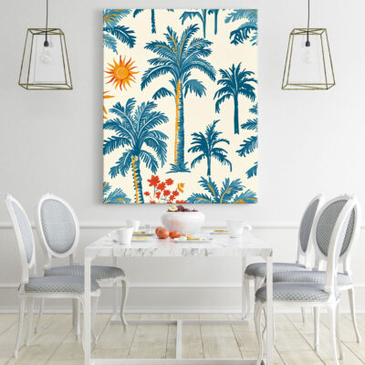 Oasis Canopy - Palm Tree Pattern Canvas Boho Wall Decor