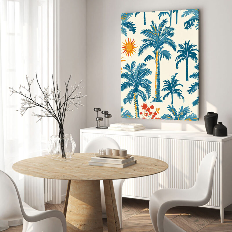 Oasis Canopy - Palm Tree Pattern Canvas Boho Wall Decor