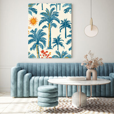 Oasis Canopy - Palm Tree Pattern Canvas Boho Wall Decor