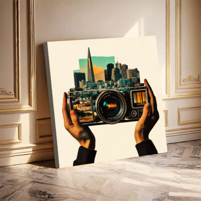Retro Aesthetic Video Camera Canvas Vintage Wall Art