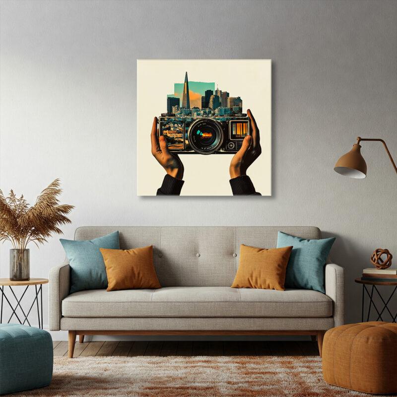 Retro Aesthetic Video Camera Canvas Vintage Wall Art