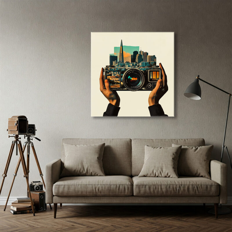 Retro Aesthetic Video Camera Canvas Vintage Wall Art