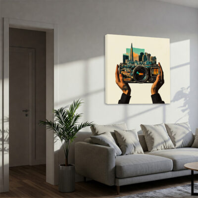 Retro Aesthetic Video Camera Canvas Vintage Wall Art