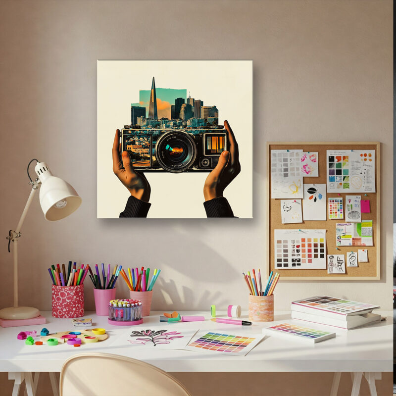Retro Aesthetic Video Camera Canvas Vintage Wall Art