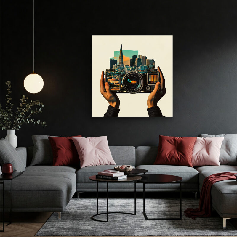 Retro Aesthetic Video Camera Canvas Vintage Wall Art