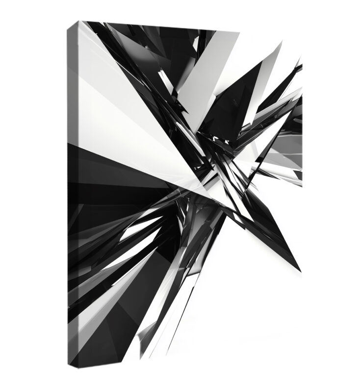 Black And White Geometric Abstract Canvas Wall Art