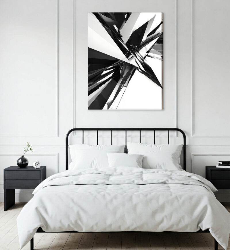 Black And White Geometric Abstract Canvas Wall Art