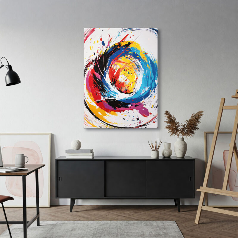 Colorful Swirling Vortex Abstract Canvas Wall Art
