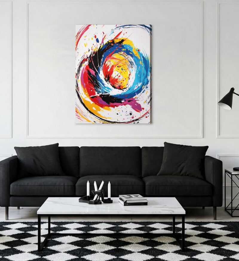 Colorful Swirling Vortex Abstract Canvas Wall Art